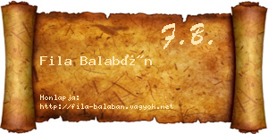 Fila Balabán névjegykártya